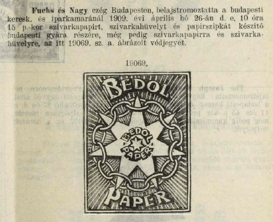1909.04.26. Bedol papír és hüvely 1909.04.26. Bedol papír és hüvely