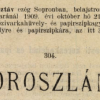 1909.10.21. Oroszlán hüvely és szipka