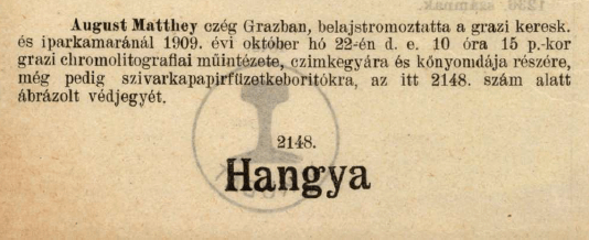 1909.10.22. Hangya cigarettapapír 1909.10.22. Hangya cigarettapapír