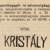 1909.10.28. Kristály papír és hüvely
