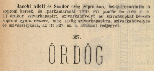 1910.01.05. Ördög papír és hüvely 1910.01.05. Ördög papír és hüvely