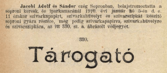 1910.01.05. Tárogató papír és hüvely 1910.01.05. Tárogató papír és hüvely
