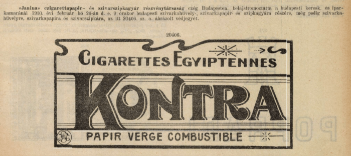 1910.02.26. Kontra papír és hüvely 1910.02.26. Kontra papír és hüvely
