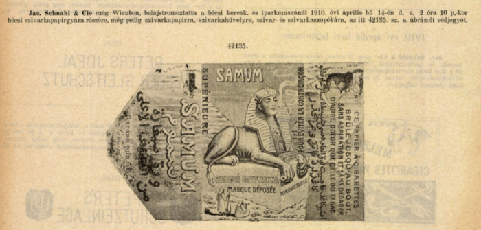 1910.04.14. Samum cigarettapapír 1910.04.14. Samum cigarettapapír