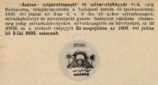 1910.06.02. Ananas papír és hüvely 1910.06.02. Ananas papír és hüvely