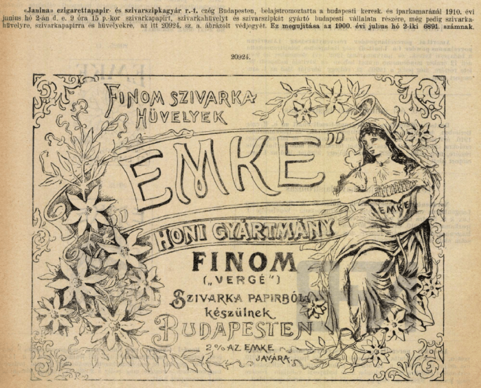 1910.06.02. EMKE cigarettahüvely 1910.06.02. EMKE cigarettahüvely