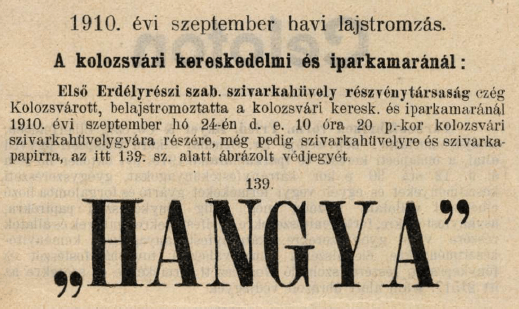 1910.09.24. Hangya papír és hüvely 1910.09.24. Hangya papír és hüvely