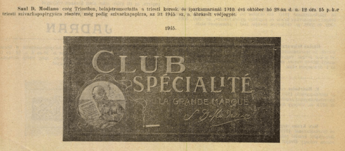 1910.10.28. Club Specialité hüvely 1910.10.28. Club Specialité hüvely