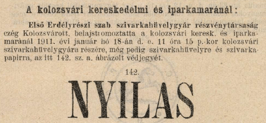 1911.01.18. Nyilas papír és hüvely 1911.01.18. Nyilas papír és hüvely