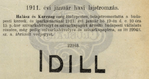 1911.01.19. Idill papír és hüvely 1911.01.19. Idill papír és hüvely
