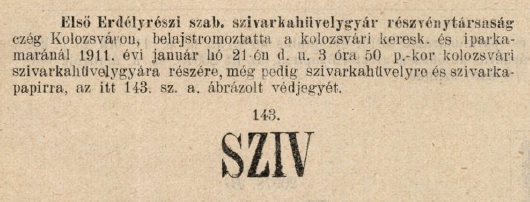 1911.01.21. Sziv papír és hüvely 1911.01.21. Sziv papír és hüvely