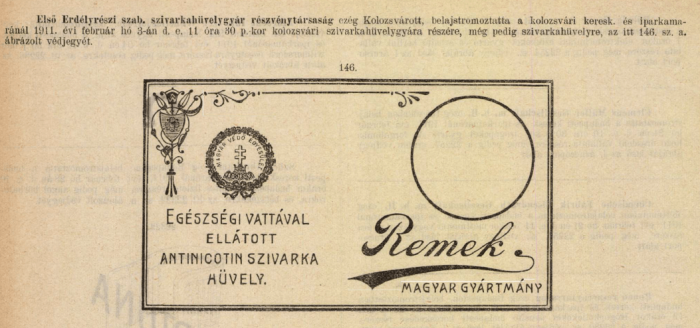 1911.02.03. Remek cigarettahüvely 1911.02.03. Remek cigarettahüvely