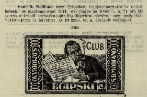 1911.06.10. Club Egipski papír 1911.06.10. Club Egipski papír