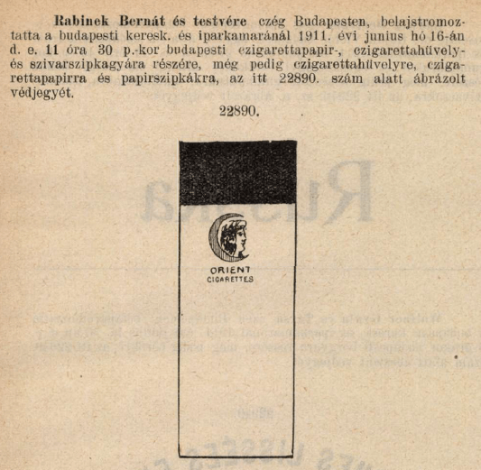 1911.06.16. Orient papír és hüvely 1911.06.16. Orient papír és hüvely