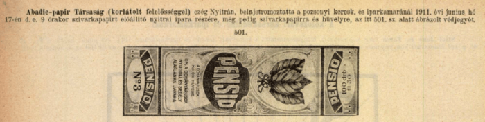 1911.06.07. Pensio cigarettahüvely 1911.06.07. Pensio cigarettahüvely