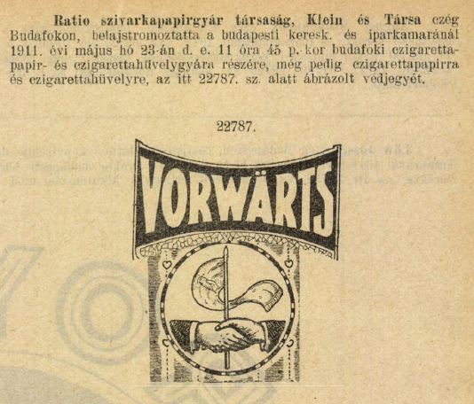 1911.06.23. Vorwärts papír és hüvely 1911.06.23. Vorwärts papír és hüvely