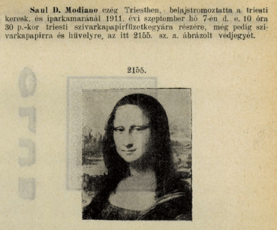 1911.09.07. Mona Lisa papír és hüvely 1911.09.07. Mona Lisa papír és hüvely