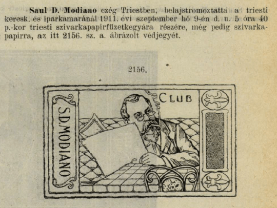 1911.09.09. Club cigarettapapír 1. 1911.09.09. Club cigarettapapír 1.