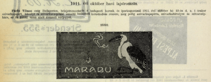 1911.10.12. Marabu papír és hüvely 1911.10.12. Marabu papír és hüvely