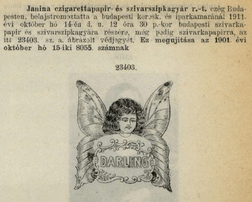 1911.10.14. Darling cigarettapapír 1911.10.14. Darling cigarettapapír