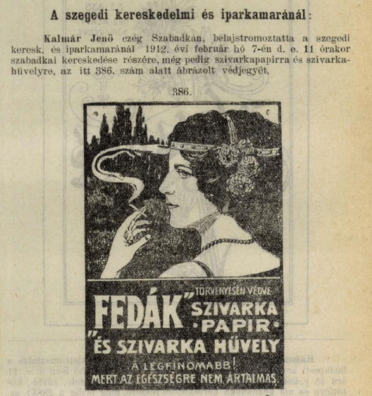 1912.02.01. Fedák papír és hüvely 1912.02.01. Fedák papír és hüvely