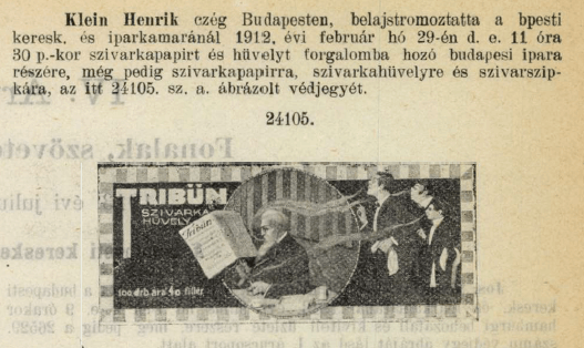 1912.02.29. Tribün papír és hüvely 1912.02.29. Tribün papír és hüvely
