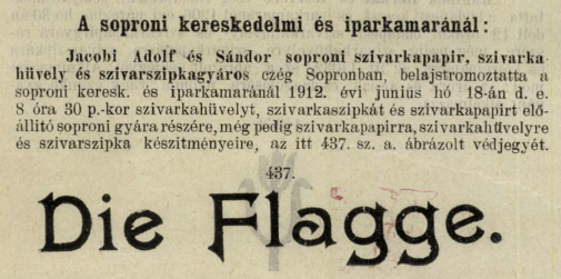 1912.06.18. Die Flagge papír és hüvely 1912.06.18. Die Flagge papír és hüvely