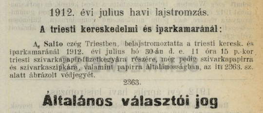 1912.07.30. Általános választói jog 1912.07.30. Általános választói jog