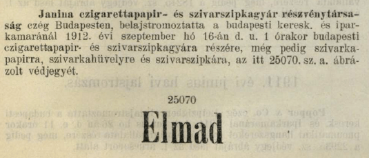 1912.09.16. Elmad papír és hüvely 1912.09.16. Elmad papír és hüvely
