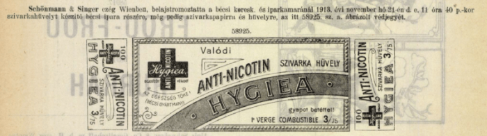 1913.11.21. Hygiea papír és hüvely 1913.11.21. Hygiea papír és hüvely