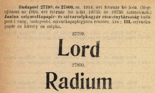 1914.02.05. Lord és Radium 1914.02.05. Lord és Radium