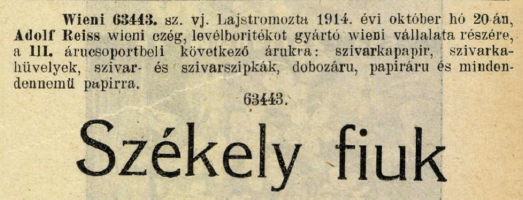 1914.10.20. Székely fiuk 1914.10.20. Székely fiuk
