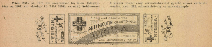 1917.09.27. Hygiea papír és hüvely 1917.09.27. Hygiea papír és hüvely