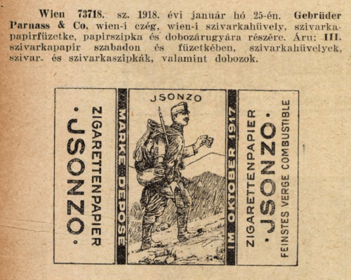 1918.01.25. Isonzo papír és hüvely 1918.01.25. Isonzo papír és hüvely