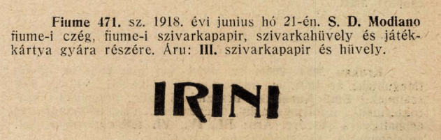 1918.06.21. Irini papír és hüvely 1918.06.21. Irini papír és hüvely