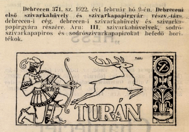 1922.02.09. Turán papír és hüvely 1922.02.09. Turán papír és hüvely