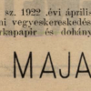 1922.04.12. Maja papír és hüvely