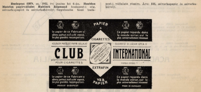 1922.06.06. Club International 1922.06.06. Club International