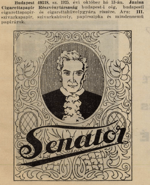 1925.10.13. Senator papír és hüvely 1925.10.13. Senator papír és hüvely