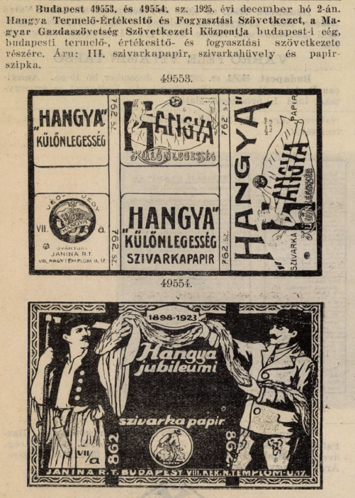 1925.12.02. Hangya papír és hüvely 1925.12.02. Hangya papír és hüvely