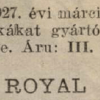 1927.03.11. Royal szipka