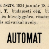 1934.01.18. Automat papír és hüvely