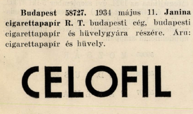 1934.05.11. Celofilter hüvely 1934.05.11. Celofilter hüvely