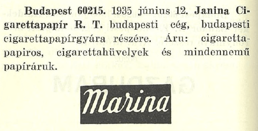 1935.06.12. Marina papír és hüvely 1935.06.12. Marina papír és hüvely