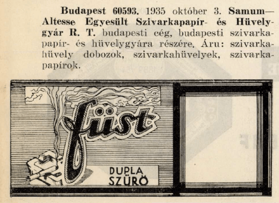 1935.10.03. Füst cigarettahüvely 1935.10.03. Füst cigarettahüvely
