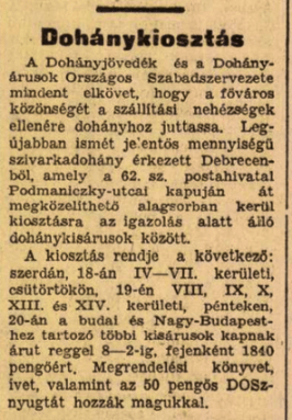 1945.04.18. Dohánykiosztás