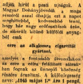1945.05.01. Május 1. cigaretta
