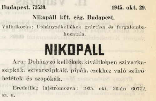 1945.10.29. Nikopáll szipkák 1945.10.29. Nikopáll szipkák
