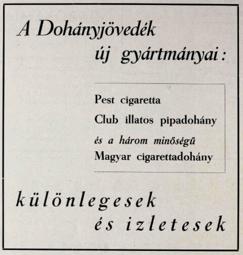 1946. Új dohánygyártmányok