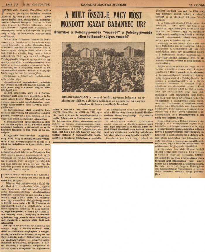 1947.07.31. Dohányjövedék